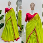 DESIGNER MULMUL COTTON LACE WITH HEAVY LATKAN WORK SAREE WITH UNSTITCHED BLOUSE PARTY WEAR WHOLESALE PRICE ETHNIC GARMENT (5)