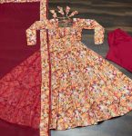 DESIGNER MUSLIN EMBROIDERY WITH DIGITAL PRINT WORK GOWN BOTTOM WITH DUPATTA FESTIVAL WEAR WHOLESALE PRICE ETHNIC GARMENT (8)