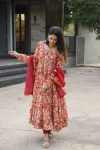 DESIGNER MUSLIN EMBROIDERY WITH DIGITAL PRINT WORK GOWN BOTTOM WITH DUPATTA FESTIVAL WEAR WHOLESALE PRICE ETHNIC GARMENT (8)