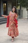 DESIGNER MUSLIN EMBROIDERY WITH DIGITAL PRINT WORK GOWN BOTTOM WITH DUPATTA FESTIVAL WEAR WHOLESALE PRICE ETHNIC GARMENT (8)