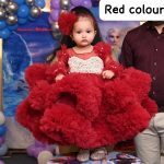 DESIGNER NET FRONT BEADS AND BACK ZIP WITH BOING PATTI AND FRILL WORK KIDS FROCK PARTY WEAR WHOLESALE PRICE ETHNIC GARMENT 2 (4)