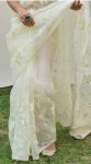 DESIGNER ORGANZA EMBROIDREY WORK SAREE WITH UNSTITCHED BLOUSE PARTY WEAR WHOLESALE PRICE ETHNIC GARMENT (7)