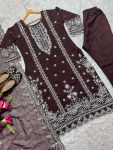 DESIGNER ORGANZA SEQUENCE MULTI EMBROIDERY WORK TOP PANT WITH DUPATTA PARTY WEAR WHOLESALE PRICE EHTNIC GARMENT (6)
