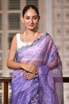 DESIGNER ORGANZA SILK DIGITAL PRINTED HANDWORK SAREE WITH UNSTITCHED BLOUSE PARTY WEAR WHOLESALE PRICE ETHNIC GARMENT (4)