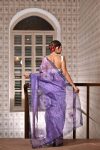 DESIGNER ORGANZA SILK DIGITAL PRINTED HANDWORK SAREE WITH UNSTITCHED BLOUSE PARTY WEAR WHOLESALE PRICE ETHNIC GARMENT (4)