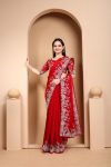 DESIGNER RANGOLI SILK EMBROIDREY PIPING BORDER SAREE WITH UNSTITCHED BLOUSE PARTY WEAR WHOLESALE PRICE ETHNIC GARMENT (14)