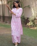 DESIGNER RAYON CHICKENKARI WORK TOP PALAZZO SET CASUAL WEAR WHOLESALE PRICE ETHNIC GARMENT (25)