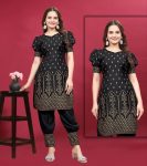 DESIGNER RAYON FOIL PRINTED TOP WITH PANT PARTY WEAR WHOLESALE PRICE ETHNIC GARMENT (5)