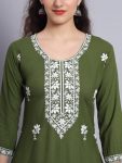 DESIGNER RAYON LUCKNOWI CHICKENKARI WORK ONLY KURTI CASUAL WEAR WHOLESALE PRICE ETHNIC GARMENT 1 (1)