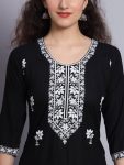 DESIGNER RAYON LUCKNOWI CHICKENKARI WORK ONLY KURTI CASUAL WEAR WHOLESALE PRICE ETHNIC GARMENT (13)