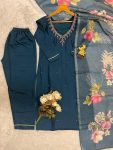 DESIGNER ROMAN SILK HAND WORK TOP BOTTOM WITH DUPATTA CASUAL WEAR WHOLESALE PRICE ETHNIC GARMENT (2)