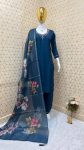 DESIGNER ROMAN SILK HAND WORK TOP BOTTOM WITH DUPATTA CASUAL WEAR WHOLESALE PRICE ETHNIC GARMENT (2)