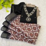 DESIGNER ROMAN SILK NECK HAND WORK KURTI PANT WITH DUPATTA PARTY WEAR WHOLESALE PRICE ETHNIC GARMENT 1) (5)