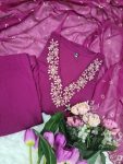 DESIGNER ROMAN SILK SEQUENCE CODING EMBROIDERY WORK TOP BOTTOM WITH DUPATTA CASUAL WEAR WHOLESALE PRICE ETHNC GARMENT (3)