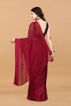 DESIGNER SHIFFON SATIN PLAIN BEAUTIFUL 1 MINUTE SAREE WITH UNSTITCHED BLOUSE PARTY WEAR WHOLESALE PRICE ETHNIC GARMENT (13)