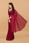 DESIGNER SHIFFON SATIN PLAIN BEAUTIFUL 1 MINUTE SAREE WITH UNSTITCHED BLOUSE PARTY WEAR WHOLESALE PRICE ETHNIC GARMENT (13)