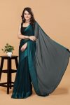 DESIGNER SHIFFON SATIN PLAIN BEAUTIFUL 1 MINUTE SAREE WITH UNSTITCHED BLOUSE PARTY WEAR WHOLESALE PRICE ETHNIC GARMENT (3)