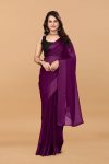 DESIGNER SHIFFON SATIN PLAIN BEAUTIFUL 1 MINUTE SAREE WITH UNSTITCHED BLOUSE PARTY WEAR WHOLESALE PRICE ETHNIC GARMENT (7)