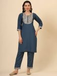 DESIGNER SILK BLEND EMBROIDERY WORK TOP BOTTOM WITH DUPATTA PARTY WEAR WHOLESALE PRICE ETHNIC GARMENT (19)