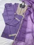 DESIGNER SILK BLEND EMBROIDERY WORK TOP BOTTOM WITH DUPATTA PARTY WEAR WHOLESALE PRICE ETHNIC GARMENT (11)