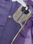 DESIGNER SILK BLEND EMBROIDERY WORK TOP BOTTOM WITH DUPATTA PARTY WEAR WHOLESALE PRICE ETHNIC GARMENT (11)