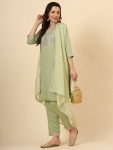 DESIGNER SILK BLEND EMBROIDERY WORK TOP BOTTOM WITH DUPATTA PARTY WEAR WHOLESALE PRICE ETHNIC GARMENT (8)