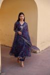 DESIGNER SILK PRINTED GOWN WITH LACE PRINTED DUPATTA PARTY WEAR GOWN WITH DUPATTA PARTY WEAR WHOLESALE PRICE ETHNIC GARMENT (1)