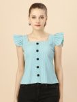 DESIGNER STRIPED CREPE WITH BUTTONS TOP READY TO WEAR CASUAL WEAR WHOLESALE PRICE ETHNIC GARMENT (25)