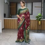 DESIGNER TUSSAR SILK PRINT WITH FOIL WORK SAREE WITH UNSTITCHED BLOUSE FESTIVAL WEAR WHOLESALE PRICE ETHNIC GARMENT (7)