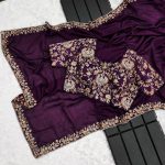 DESIGNER VICHITRA SILK EMBROIDERY CODING SEQUENCE CUT WORK LACE BORDER SAREE WITH UNSTITCHED BLOUSE PARTY WEAR WHOLESALE PRICE ETHNIC GARMENT (2)