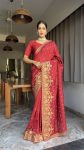 DESIGNER VICHITRA SILK ZARI WITH DMC SWAROVSKI WORK READY TO WEAR SAREE WITH UNSTITCHED BLOUSE FESTIVAL WEAR WHOLESALE PRICE ETHNIC GARMENT (3)