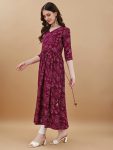 DESIGNER VISCOSE BADHNI PRINT WITH HAND MADE LATKAN WORK NAYRA CUT KURTI CASUAL WEAR WHOLESALE PRICE ETHNIC GARMENT (19)