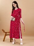 DESIGNER VISCOSE BADHNI PRINT WITH HAND MADE LATKAN WORK NAYRA CUT KURTI CASUAL WEAR WHOLESALE PRICE ETHNIC GARMENT (31)