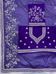 DESOGNER TABBY ORGANZA EMBROIDERY WORK SAREE WITH UNSTITCHED BLOUSE PARTY WEAR WHOLESALE PRICE ETHNIC GARMENT (9)