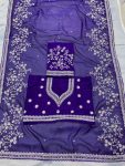 DESOGNER TABBY ORGANZA EMBROIDERY WORK SAREE WITH UNSTITCHED BLOUSE PARTY WEAR WHOLESALE PRICE ETHNIC GARMENT (9)