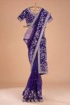 DESOGNER TABBY ORGANZA EMBROIDERY WORK SAREE WITH UNSTITCHED BLOUSE PARTY WEAR WHOLESALE PRICE ETHNIC GARMENT (9)