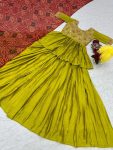 FANCY CHINON EMBROIDERY WORK TOP LEHENGA WITH DUPATTA PARTY WEAR WHOLESALE PRICE ETHNIC GARMENT (5)