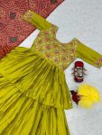 FANCY CHINON EMBROIDERY WORK TOP LEHENGA WITH DUPATTA PARTY WEAR WHOLESALE PRICE ETHNIC GARMENT (5)