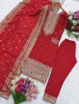 FANCY CHINON SEQUENCE EMBROIDERY WORK TOP BOTTOM WITH DUPATTA PARTY WEAR WHOLESALE PRICE ETHNIC GARMENT (3)