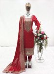 FANCY CHINON SEQUENCE EMBROIDERY WORK TOP BOTTOM WITH DUPATTA PARTY WEAR WHOLESALE PRICE ETHNIC GARMENT (3)