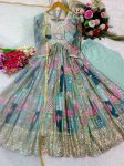 FANCY CHINON SILK DIGITAL PRINT EMBROIDERY SEQUENCE WORK GOWN BOTTOM WITH DUPATTA PARTY WEAR WHOLESALE PRICE ETHNIC GARMENT (5)