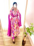 FANCY CHINON SILK DIGITAL PRINTED HAND WORK GOTA LACE ALIA CUT GOWN BOTTOM WITH DUPATTA PARTY WEAR WHOLESALE PRICE ETHNIC GARMENT (4)