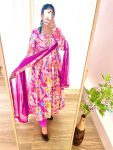 FANCY CHINON SILK DIGITAL PRINTED HAND WORK GOTA LACE ALIA CUT GOWN BOTTOM WITH DUPATTA PARTY WEAR WHOLESALE PRICE ETHNIC GARMENT (4)