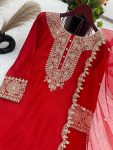 FANCY CHINON SILK EMBROIDERY CODING DORI-SEQUENCE WORK TOP BOTTOM WITH DUPATTA FESTIVAL WEAR WHOLESALE PRICE ETHNIC GARMENT (5)