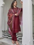 FANCY COTTON BLENT PRINTED EMBROIDERY WORK TOP BOTTOM WITH DUPATTA PARTY WEAR WHOLESALE PRICE ETHNIC GARMENT (9)