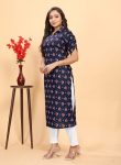 FANCY COTTON BLOCK PRINT WORK KURTI WITH PANT SET PARTY WEAR WHOLESALE PRICE ETHNIC GARMENT (2)