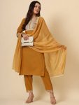 FANCY COTTON EMBROIDERY WORK TOP BOTTOM WITH DUPATTA PARTY WEAR WHOLESALE PRICE ETHNIC GARMENT (11)