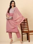 FANCY COTTON EMBROIDERY WORK TOP BOTTOM WITH DUPATTA PARTY WEAR WHOLESALE PRICE ETHNIC GARMENT (8)