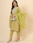 FANCY COTTON EMBROIDERY WORK TOP BOTTOM WITH DUPATTA PARTY WEAR WHOLESALE PRICE ETHNIC GARMENT (10)