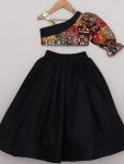 FANCY COTTON SILK PRINTED DESIGNER SLEEVE DESIGN KID’S TOP WITH SKIRT PARTY WEAR WHOLESALE PRICE ETHNIC GARMENT (3)